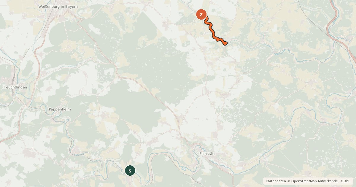 Kartenübersicht der Radroute Römer-und-Ritter-Tour