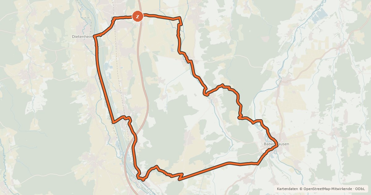 Kartenübersicht der Radroute Römerkastell-Runde