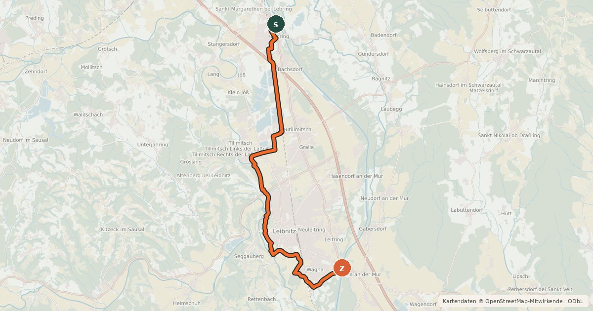 Kartenübersicht der Radroute Römerradweg