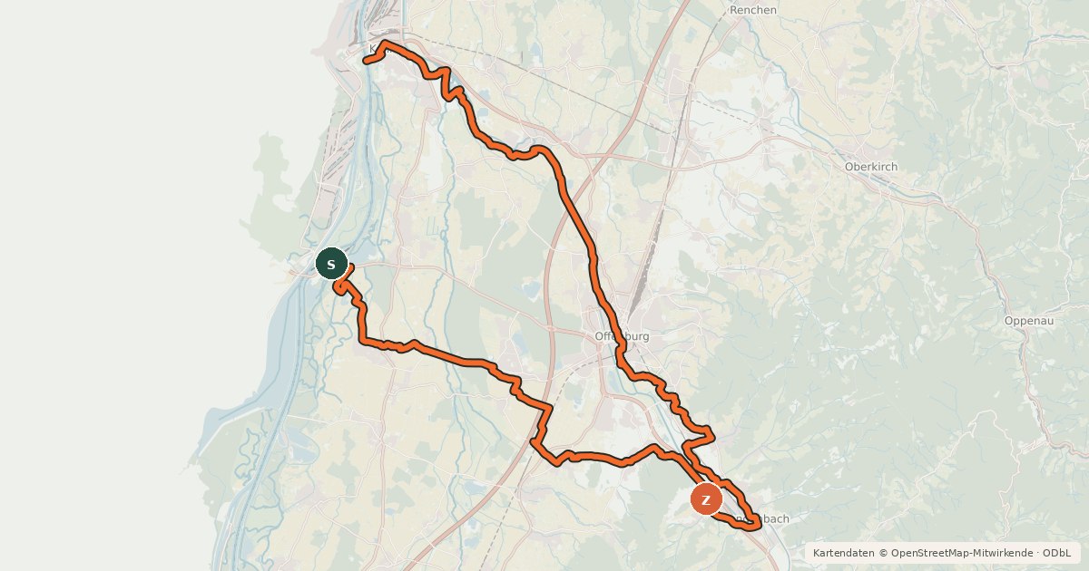 Kartenübersicht der Radroute RömerTour
