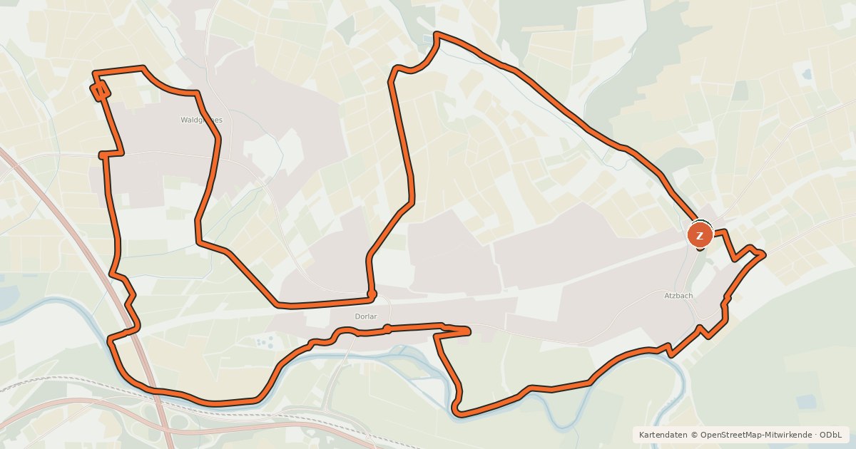 Kartenübersicht der Radroute Römerweg