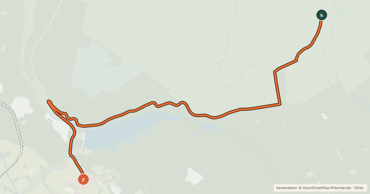 Kartenübersicht der Radroute Roetgen (08) - Roetgen (10)