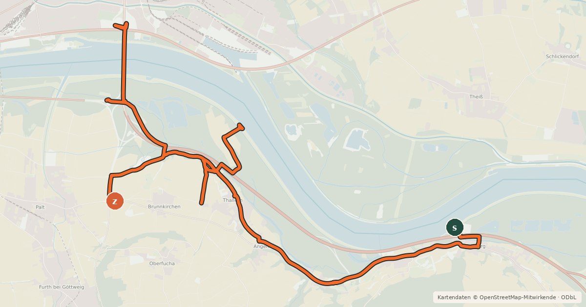 Kartenübersicht der Radroute Romantikradweg