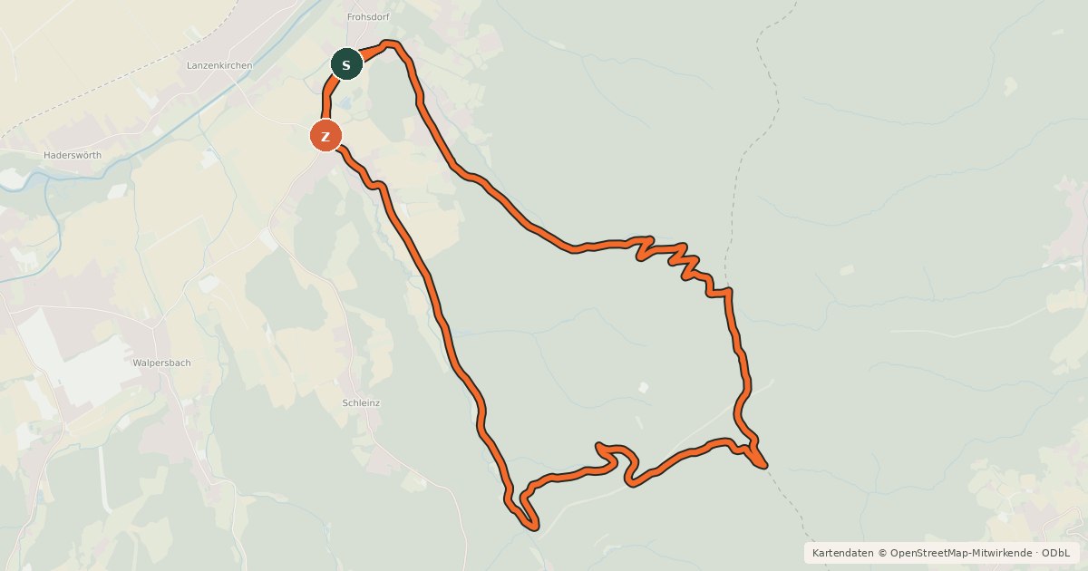 Kartenübersicht der Radroute Rosalien-Tour