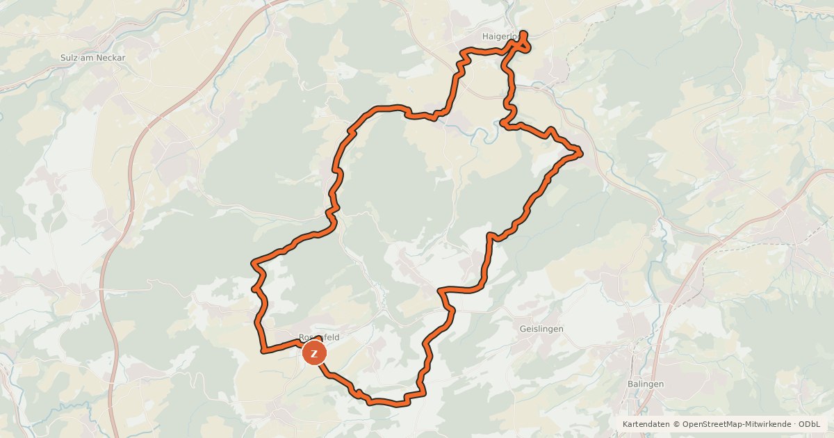 Kartenübersicht der Radroute Rosen-Tour