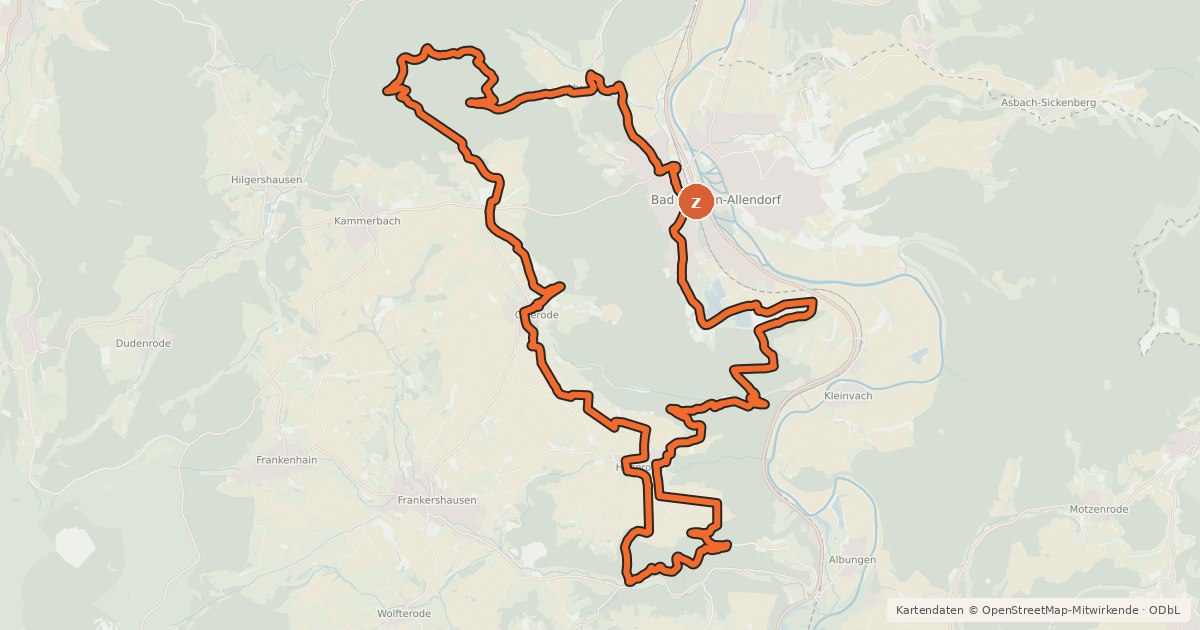 Kartenübersicht der Radroute Rosskopf-Runde