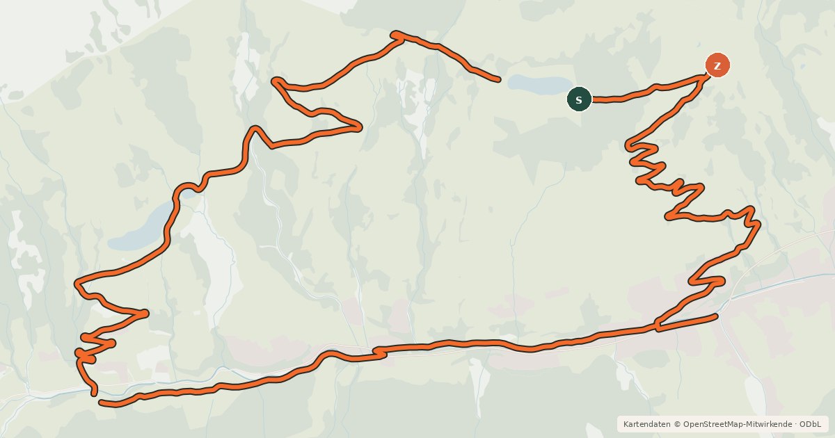 Kartenübersicht der Radroute Rosswald-Runde
