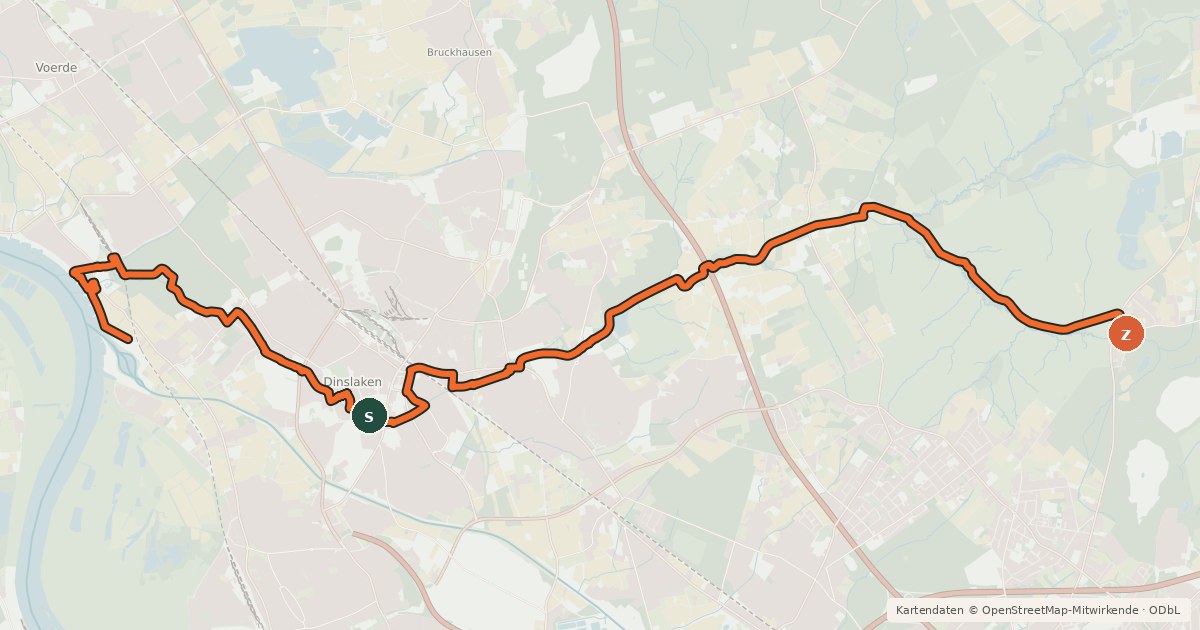 Kartenübersicht der Radroute Rotbach-Weg