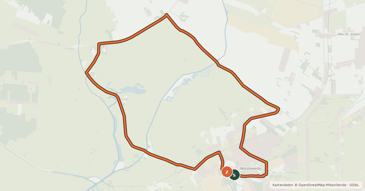 Kartenübersicht der Radroute Rote Route