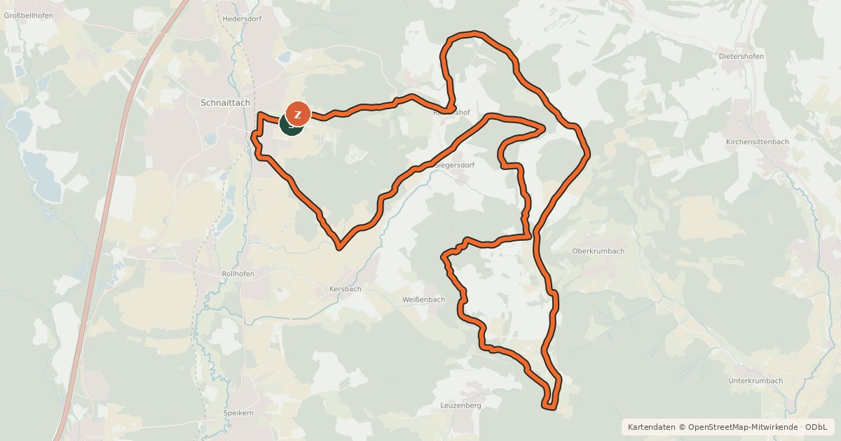 Kartenübersicht der Radroute Rothenberg Bike Marathon 2010