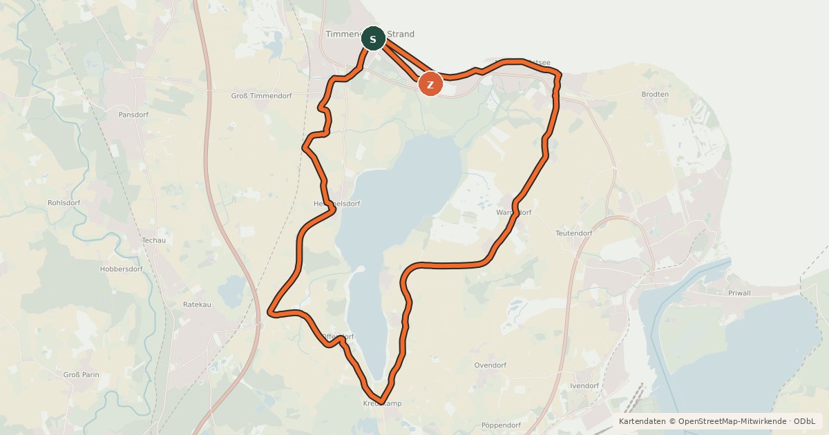 Kartenübersicht der Radroute Round-the-lake-Tour