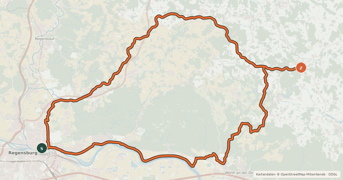Kartenübersicht der Radroute Route 1