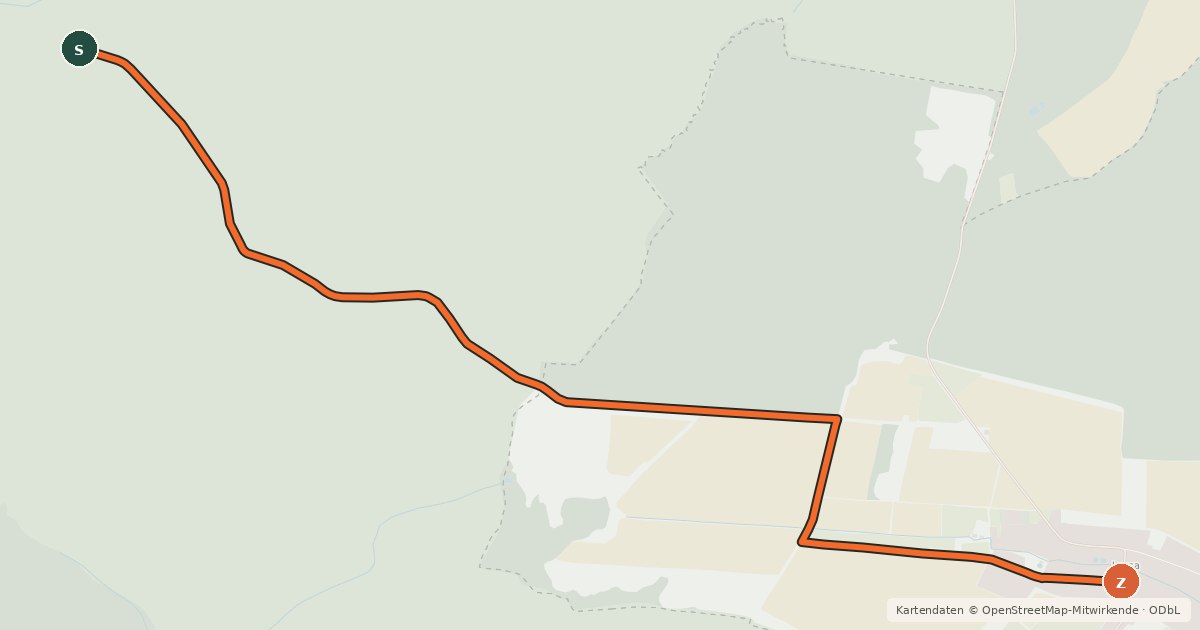 Kartenübersicht der Radroute Route 15-24 Lossa