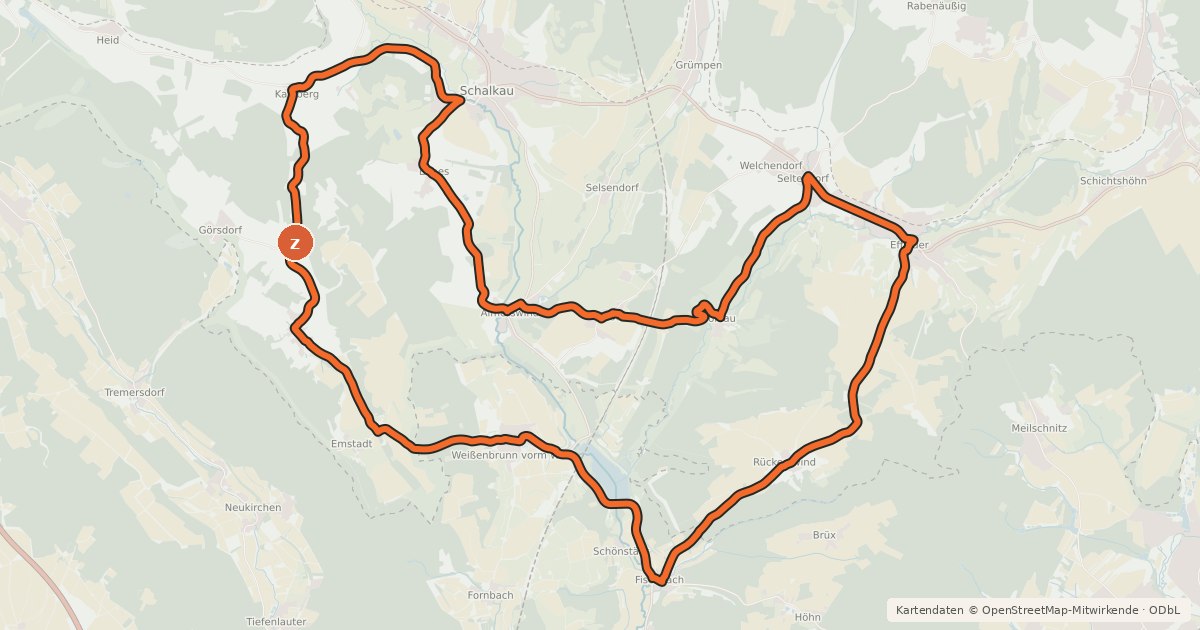 Kartenübersicht der Radroute Route 2