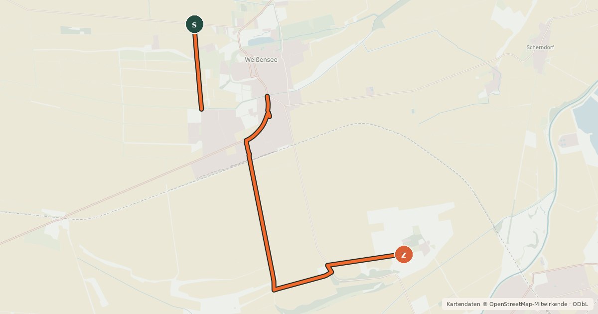 Kartenübersicht der Radroute Route 3
