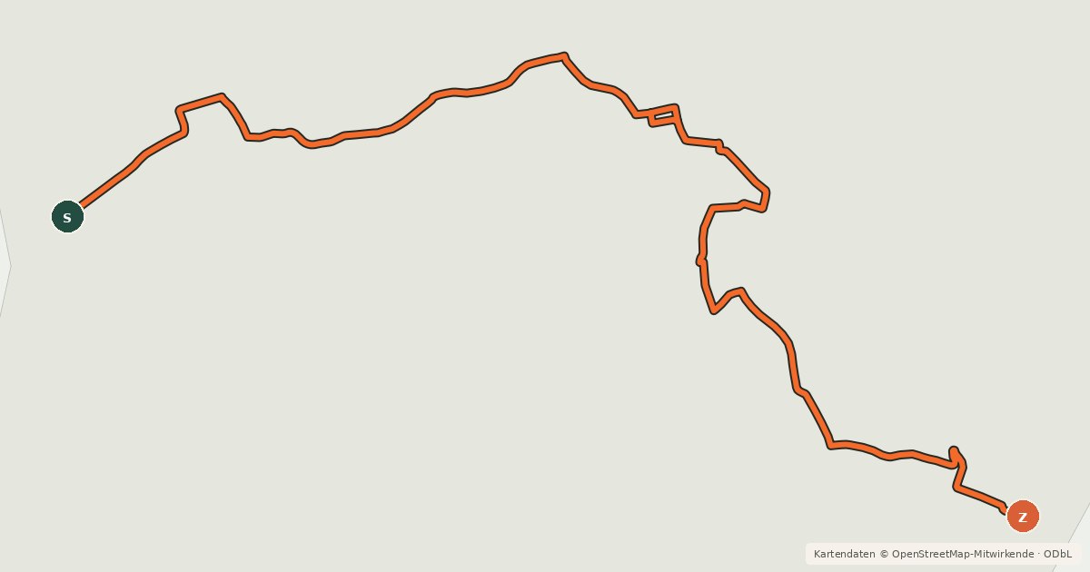 Kartenübersicht der Radroute Route 6