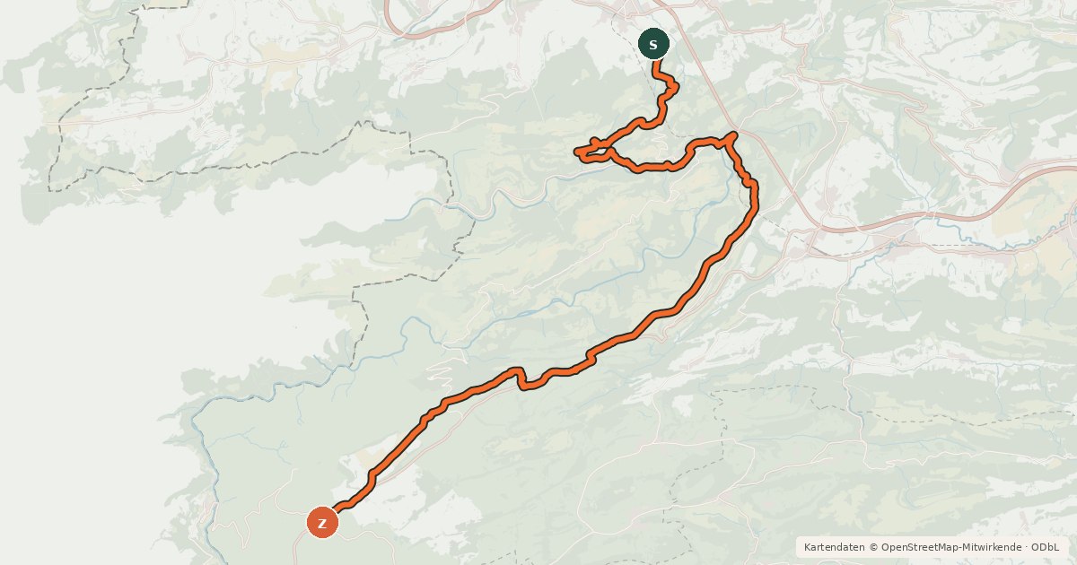 Kartenübersicht der Radroute Route du Jura