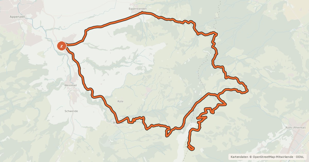 Kartenübersicht der Radroute Route Kamor – Ruhesitz