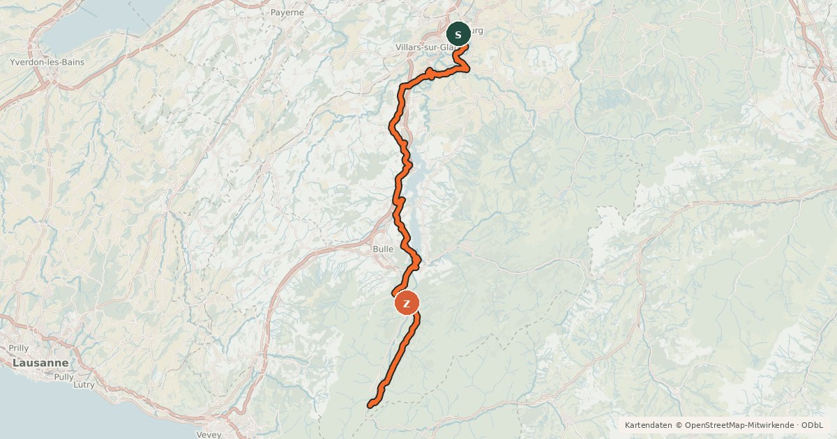 Kartenübersicht der Radroute Route panorama alpine