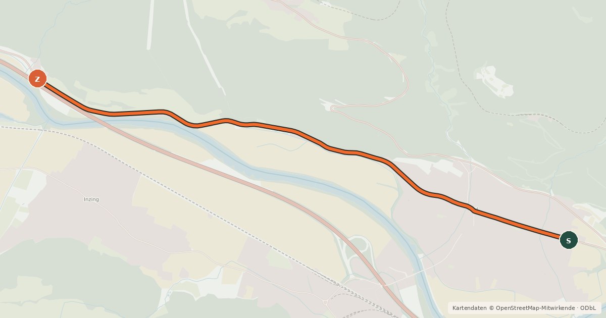 Kartenübersicht der Radroute Route Zirl 6