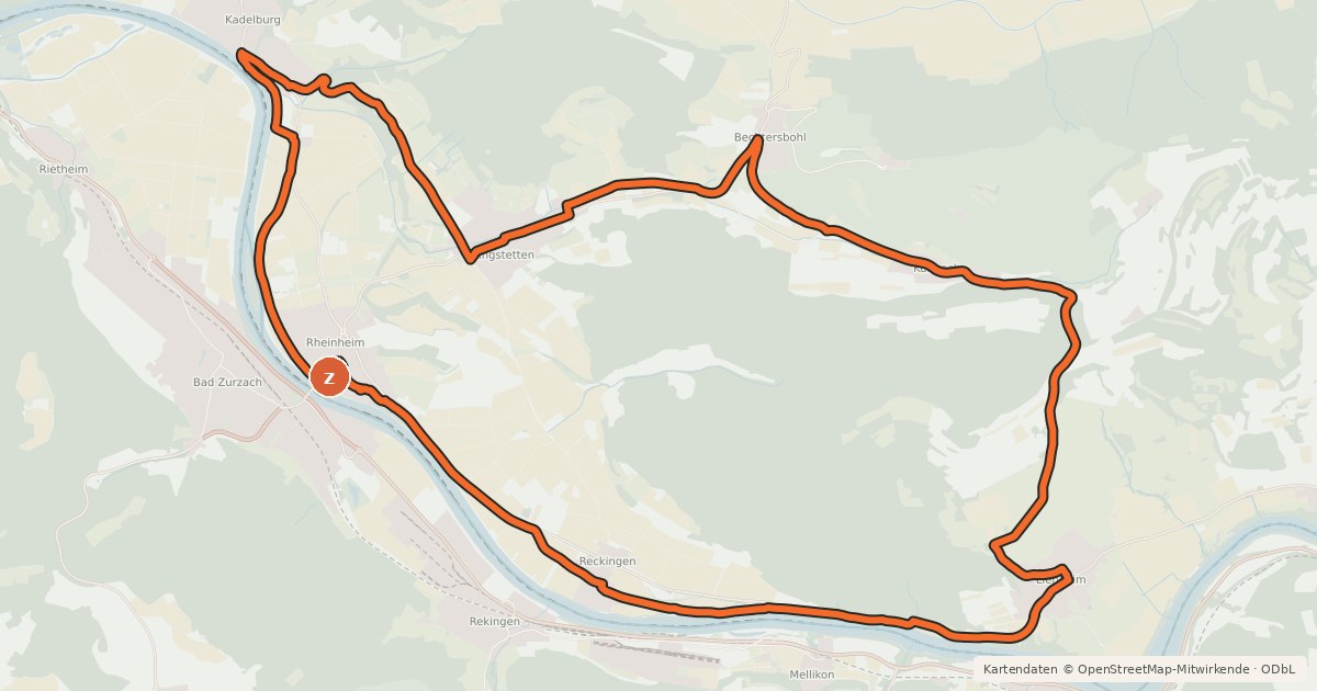 Kartenübersicht der Radroute RouteWT 4 - Küssaburg-Tour