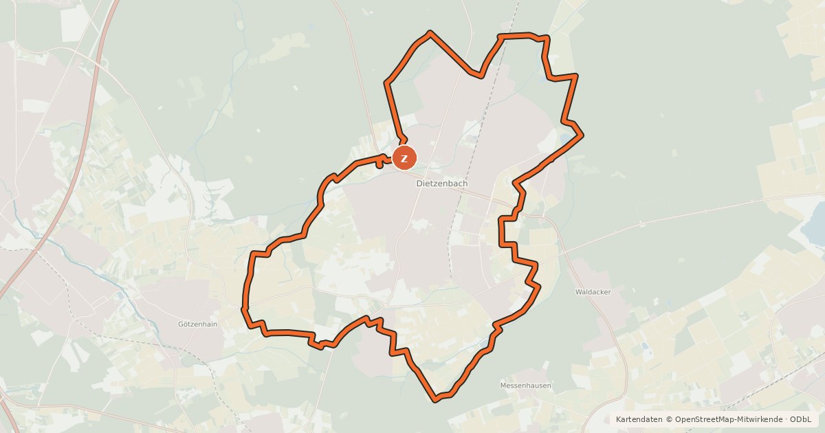 Kartenübersicht der Radroute RuDi - Rund um Dietzenbach