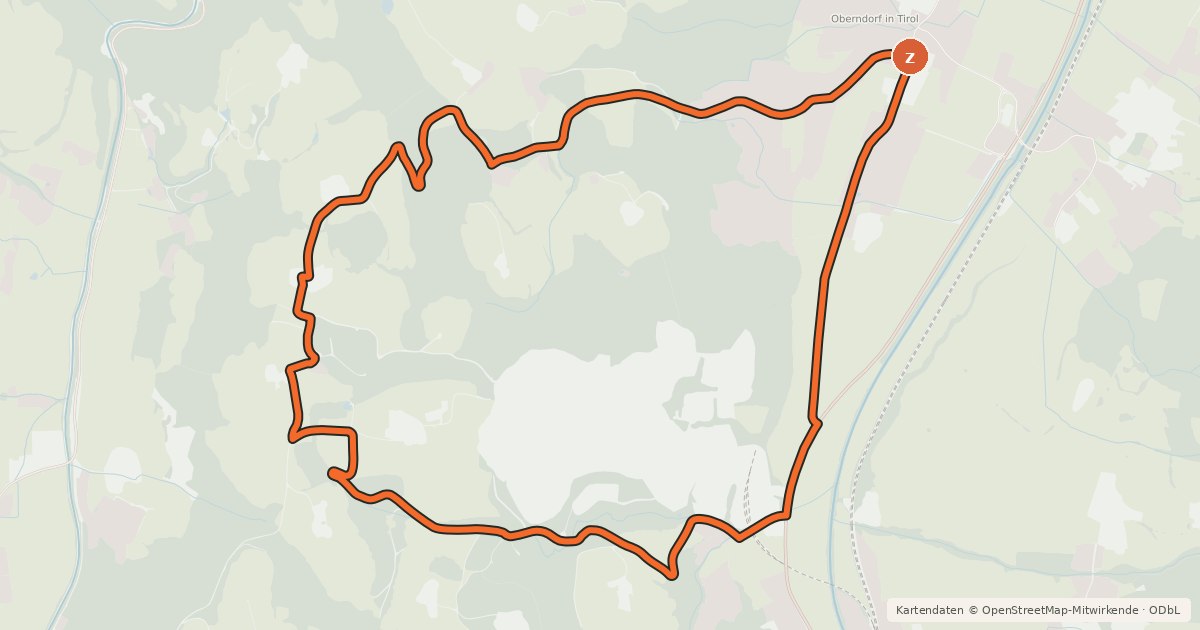 Kartenübersicht der Radroute Rummler Runde