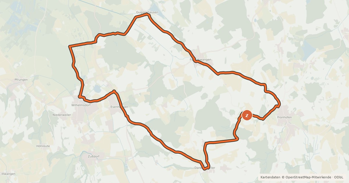 Kartenübersicht der Radroute Rund um die Rinkenburg
