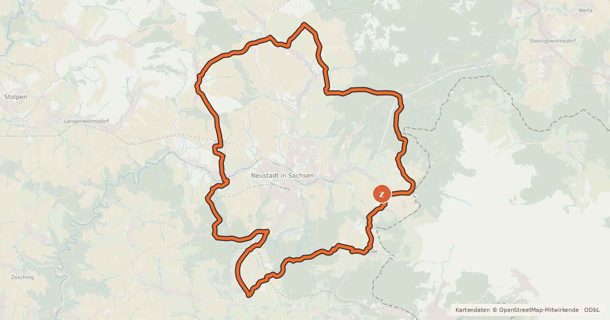 Kartenübersicht der Radroute Rund um Neustadt