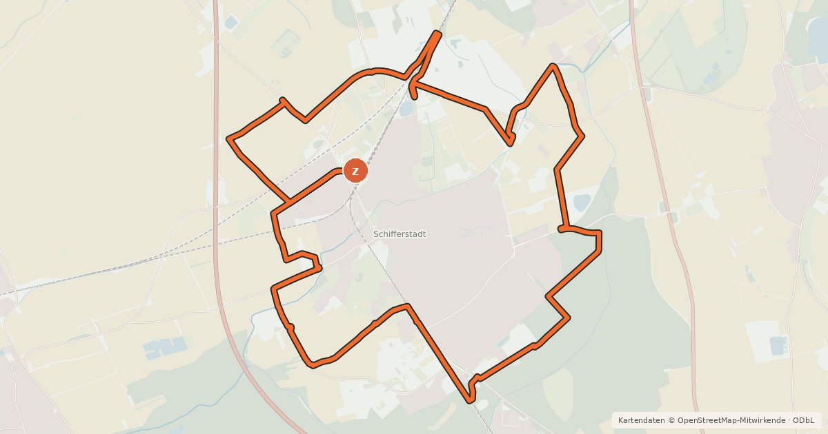 Kartenübersicht der Radroute Rund um Schifferstadt