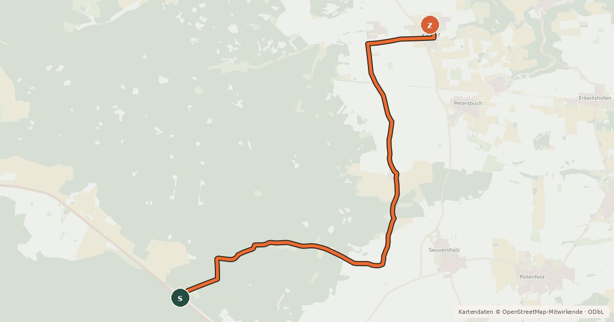 Kartenübersicht der Radroute Rundtour 3