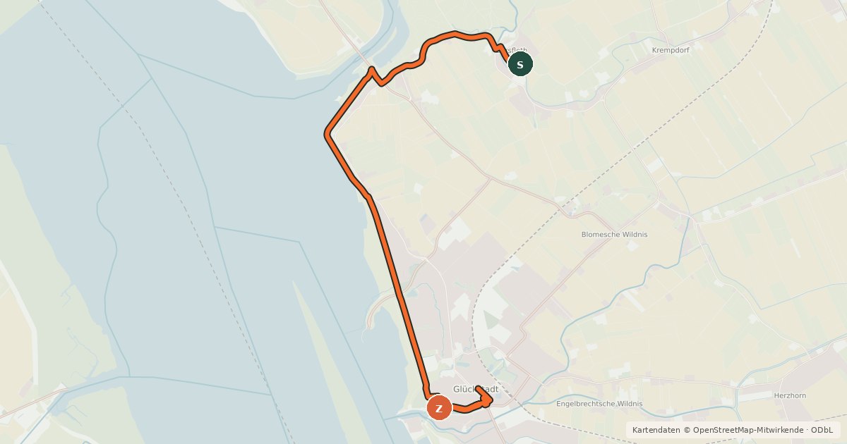 Kartenübersicht der Radroute Rundtour am Mönchsweg