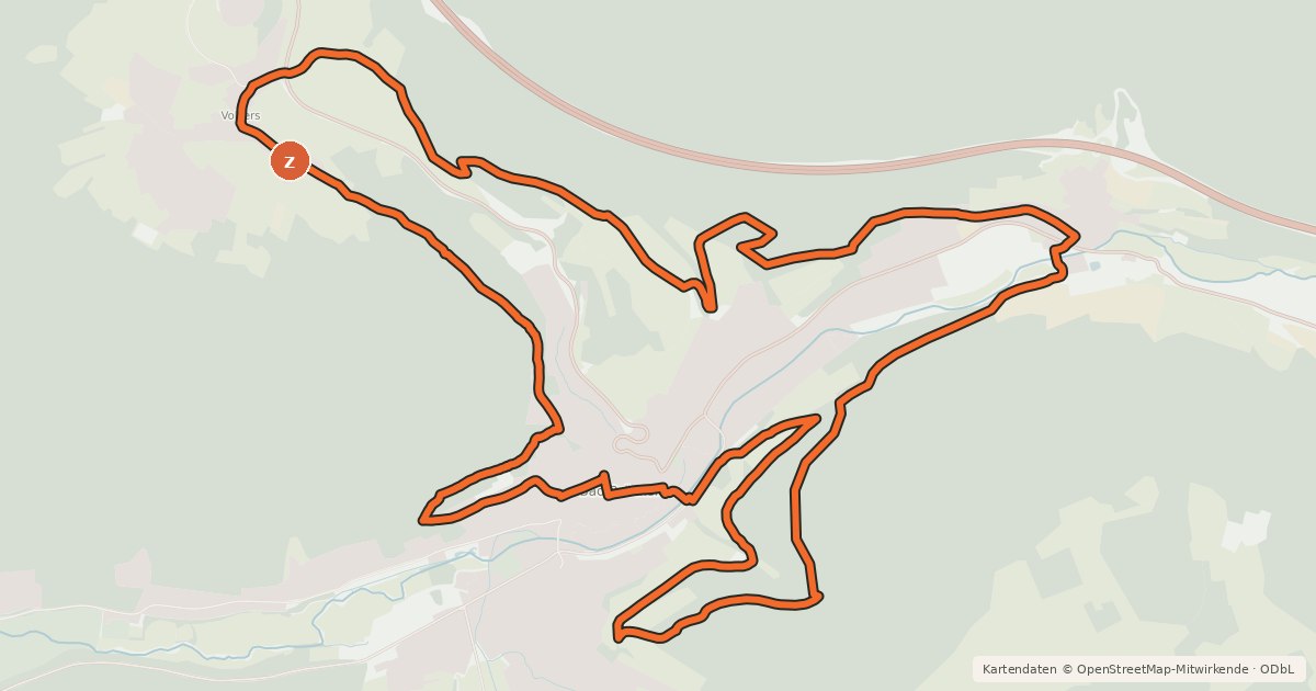 Kartenübersicht der Radroute Rundweg 14 "Trailtour" Bad Brückenau - Rhön