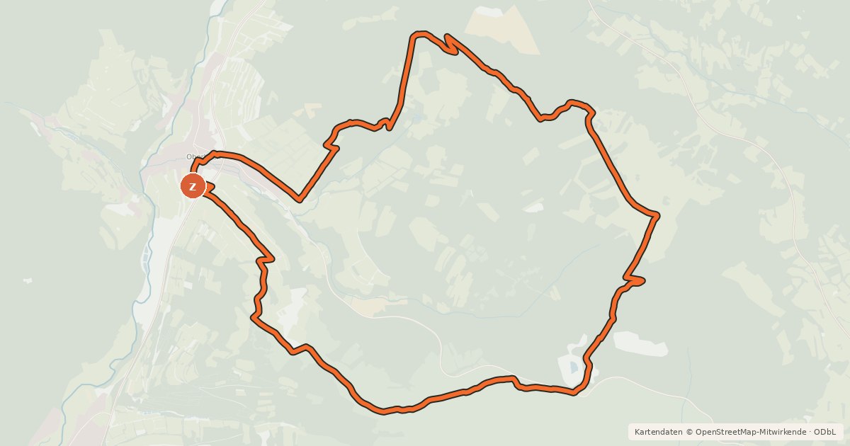 Kartenübersicht der Radroute Rundweg 2 Lösershag - Wildflecken - Rhön