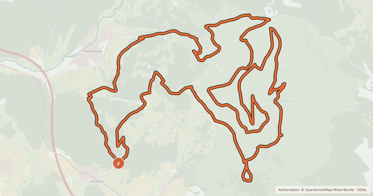 Kartenübersicht der Radroute Rundweg 3 Schwarze Berge - Geroda - Rhön