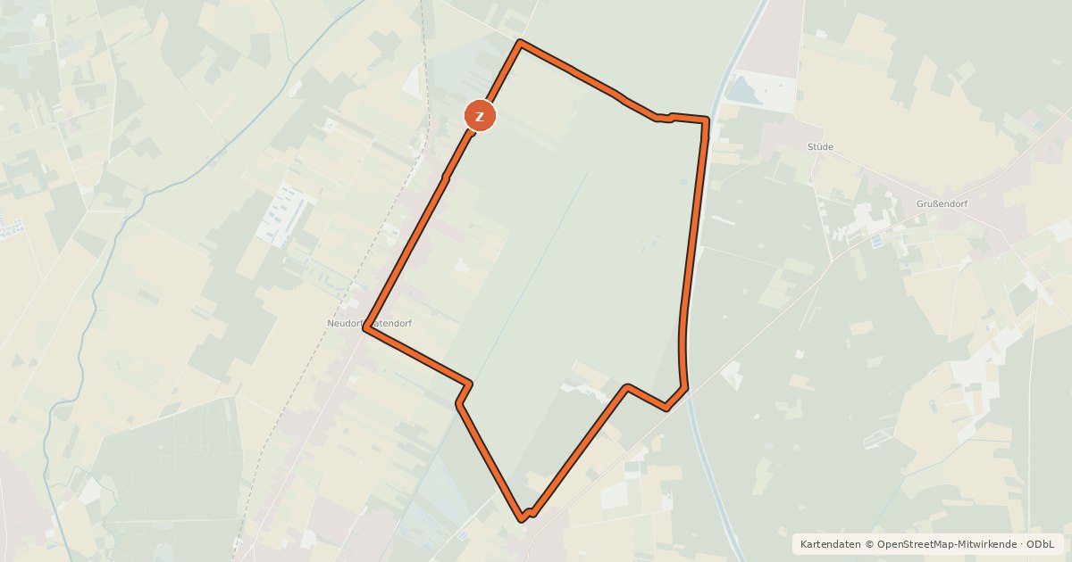Kartenübersicht der Radroute Rundweg Großes Moor