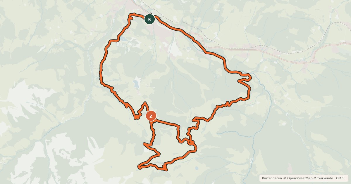 Kartenübersicht der Radroute Rundweg Lärchfilzhochalm