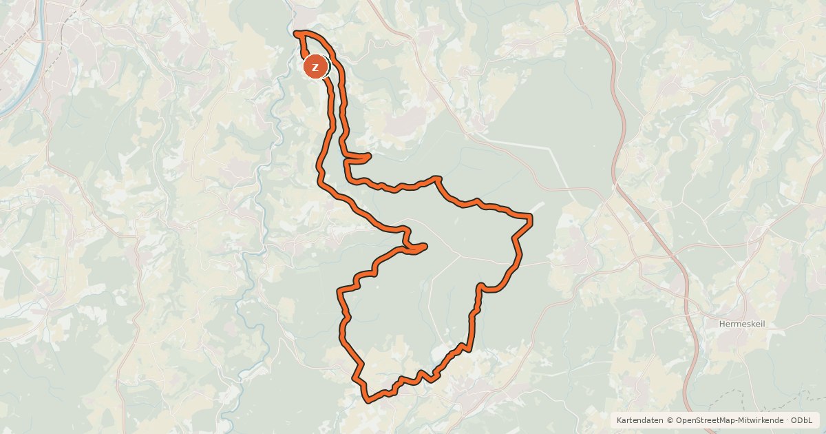 Kartenübersicht der Radroute Ruwer Rad-Aktiv-Route