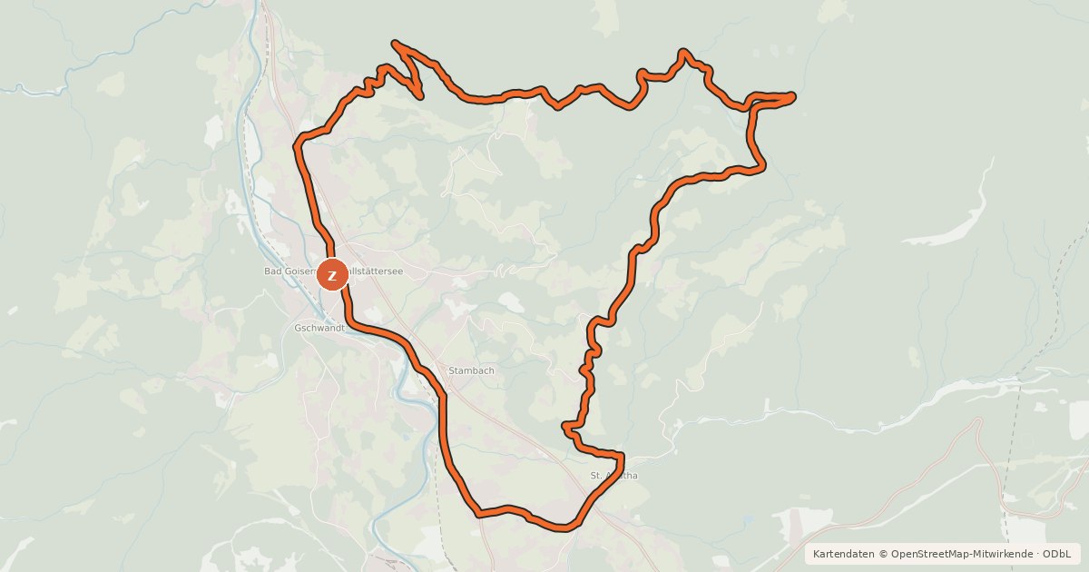 Kartenübersicht der Radroute S 238 Kriemoosalm Runde