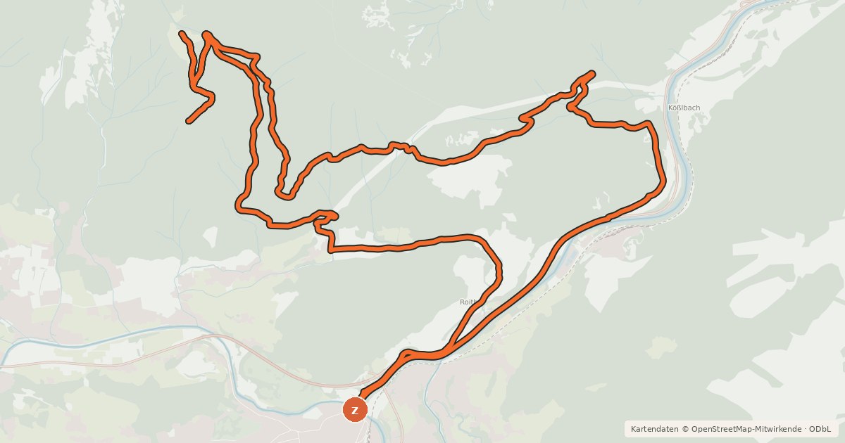 Kartenübersicht der Radroute S 304 Saiherbachalm - Tour