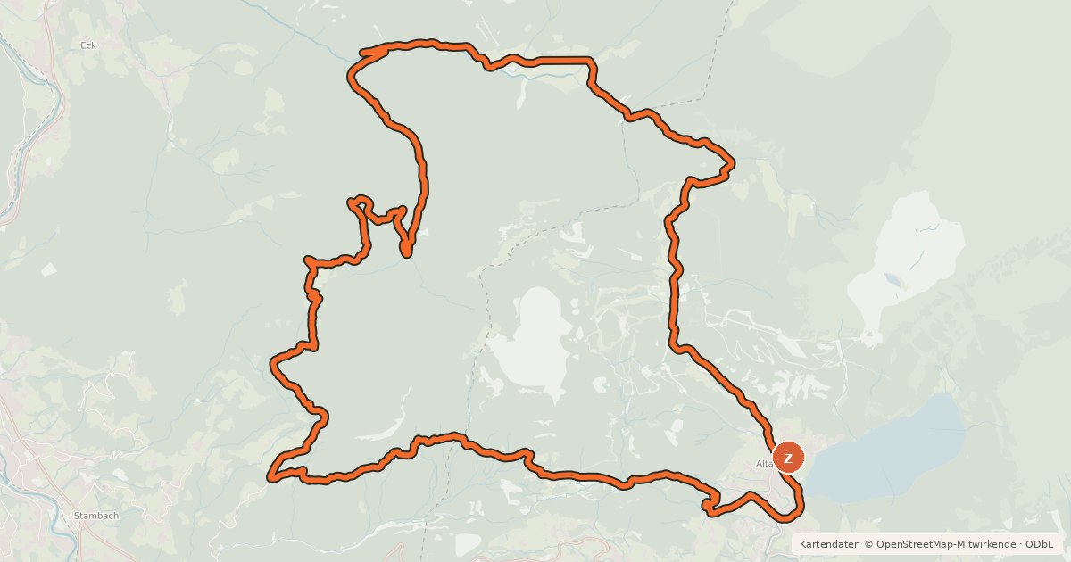 Kartenübersicht der Radroute S 420 Sandling Runde