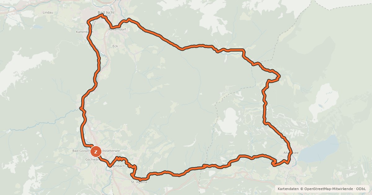 Kartenübersicht der Radroute S 434 Blaa Alm Runde