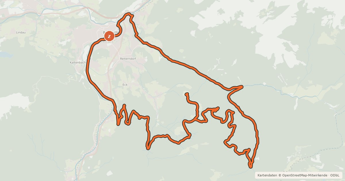 Kartenübersicht der Radroute S 470 Bad Ischler Hoisnrad Runde