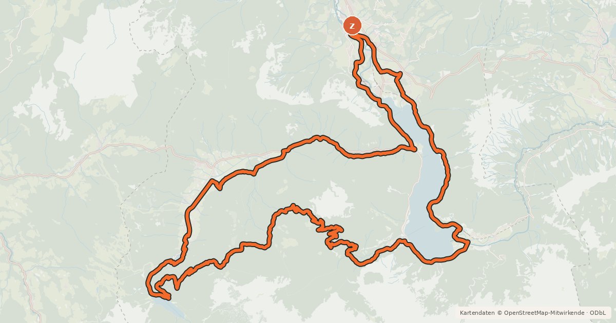 Kartenübersicht der Radroute S 512 Durchgangalm Runde