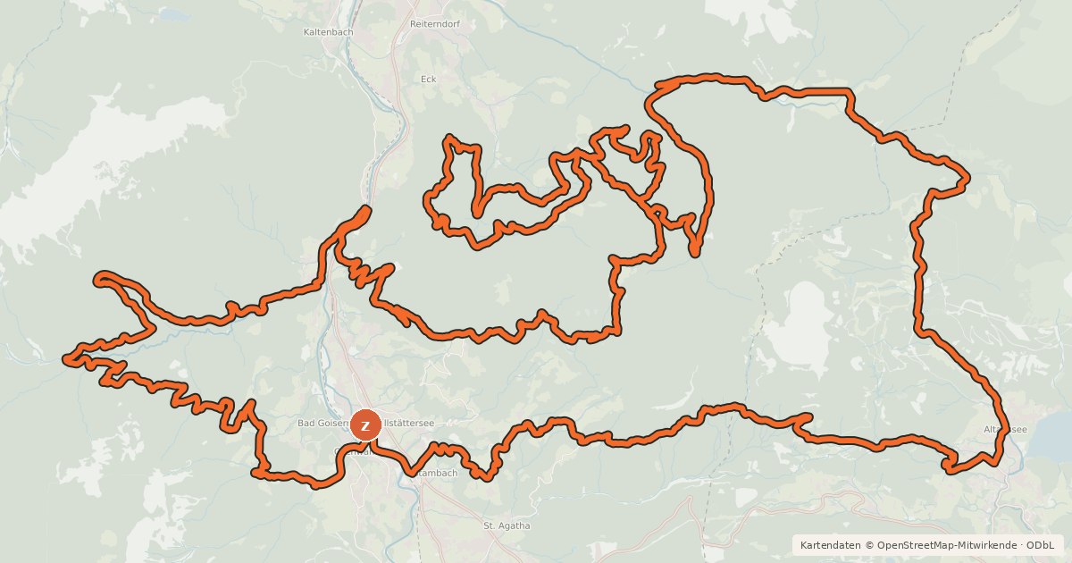 Kartenübersicht der Radroute S 602 Trophy WM Strecke