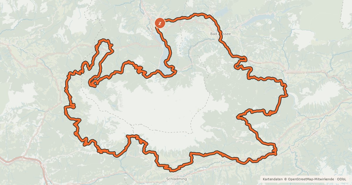 Kartenübersicht der Radroute S 840 Dachsteinrunde - Classic