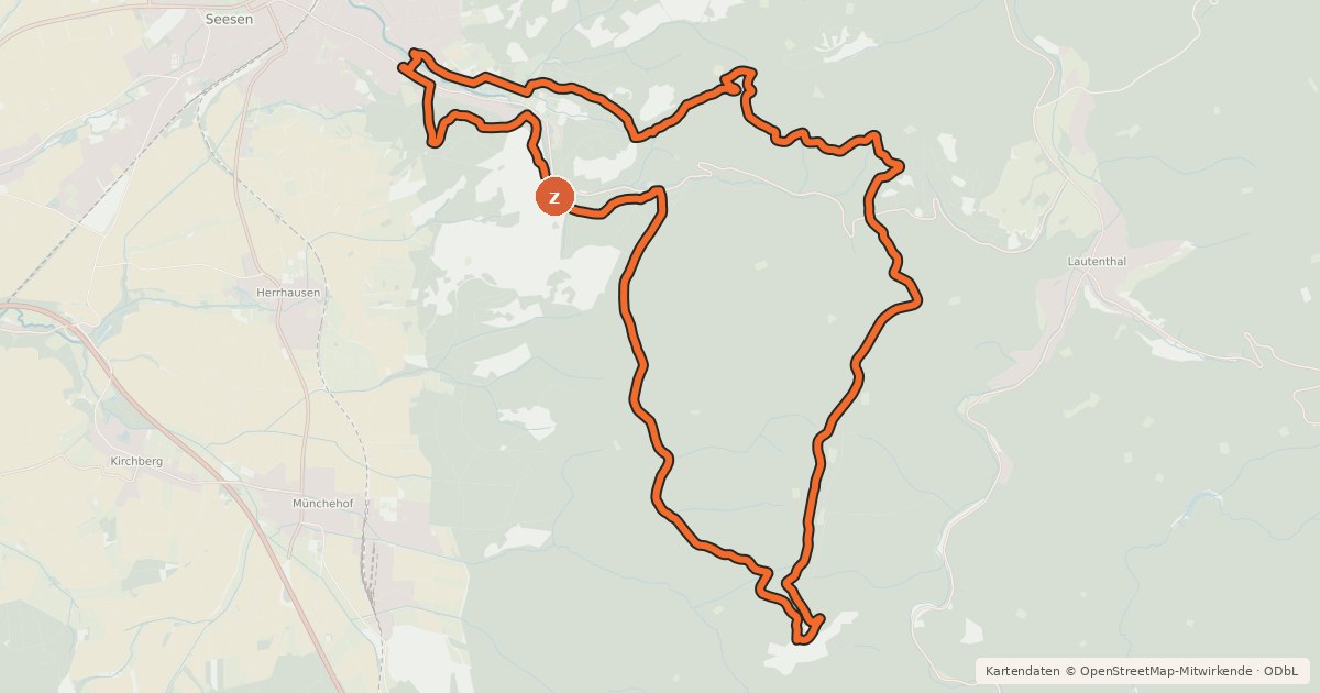 Kartenübersicht der Radroute S2 (Sieben Berge-Tour)