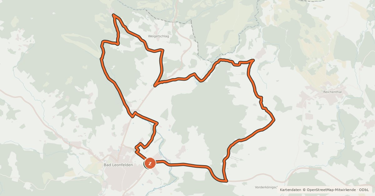 Kartenübersicht der Radroute S4, Miesenwald Runde