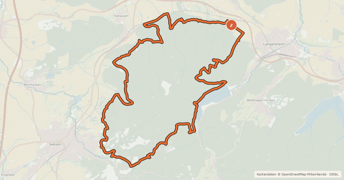 Kartenübersicht der Radroute S5 (Die 1000m-Tour)