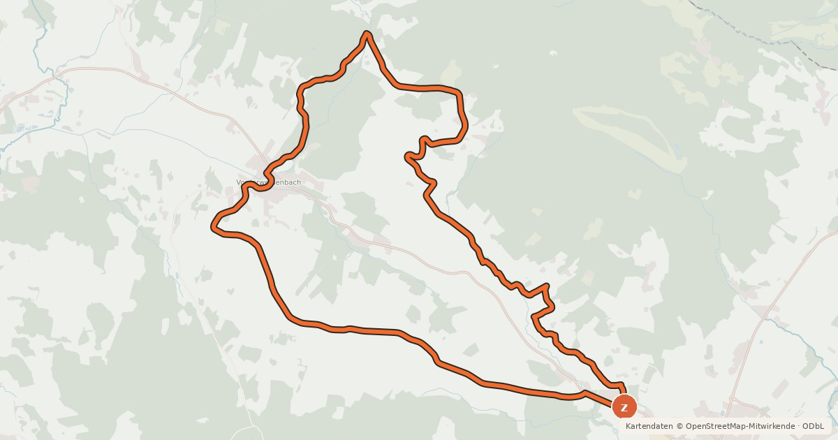 Kartenübersicht der Radroute S5, Vorderweißenbacher Runde